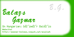 balazs gazmar business card